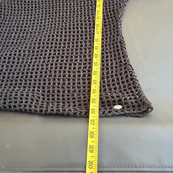 Guess Black Open Knit Mesh Top |Shirt Size M - Picture 7 of 9